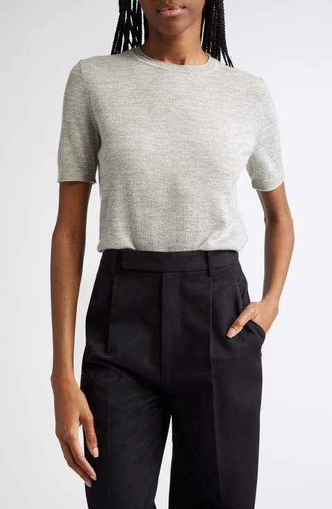 Short Sleeve Cashmere Crewneck Sweater
