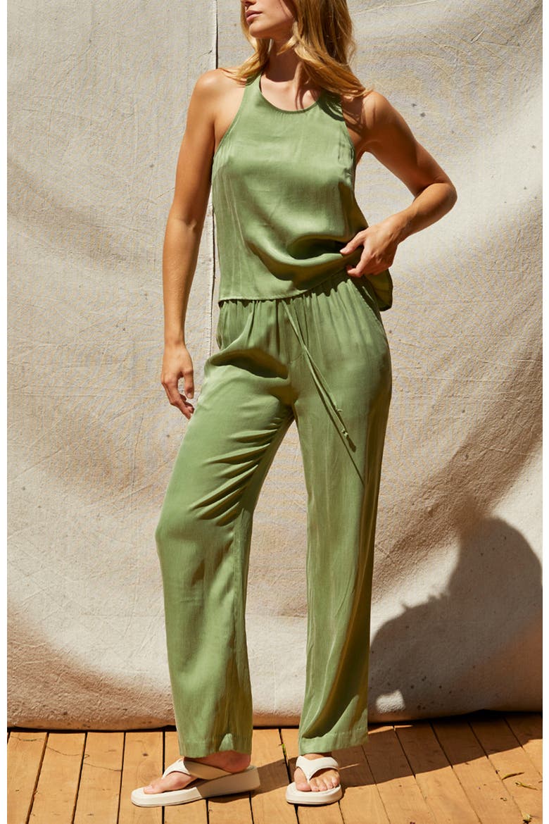 Pull On Cupro Pants, Alternate, color, Matcha