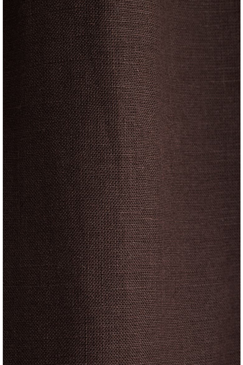 C-Carper Camp Collar Linen Button-Up Shirt, Alternate, color, DARK BROWN
