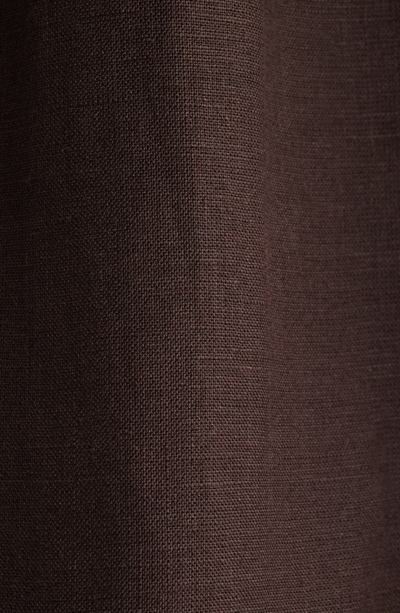 BOSS C-Carper Camp Collar Linen Button-Up Shirt, Alternate, color, Dark Brown