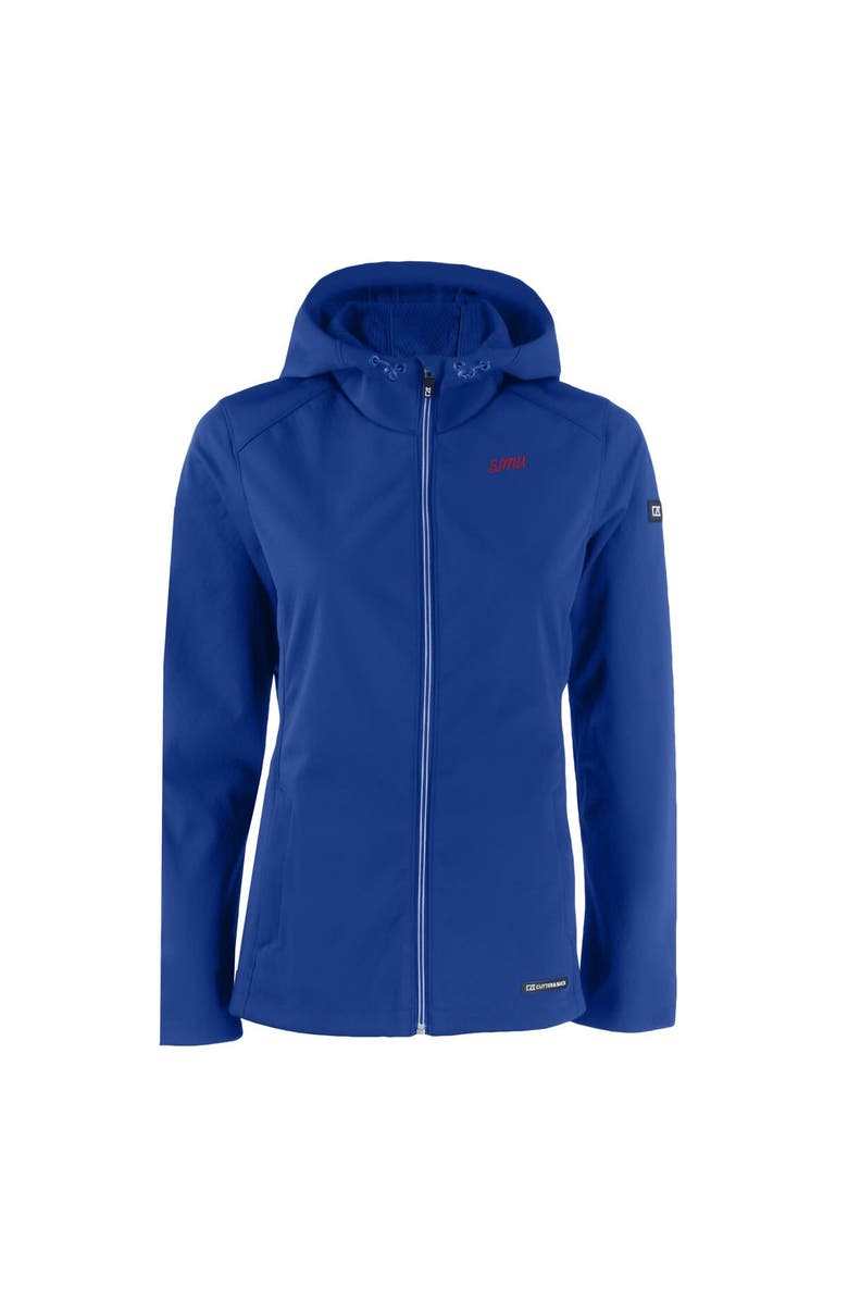 Cutter & Buck Women's Cutter & Buck  Royal SMU Mustangs Evoke Eco Softshell Recycled Full-Zip Hooded Jacket, Alternate, color, 