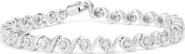 Haus of Brilliance Silver 1/2 Cttw Round Diamond Halo S-Link Bracelet
