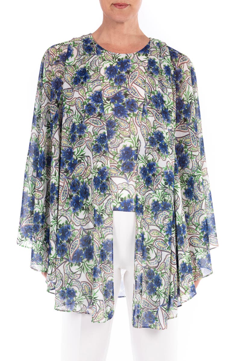 Badgley Mischka Collection Print Shell & Cape Set, Main, color,