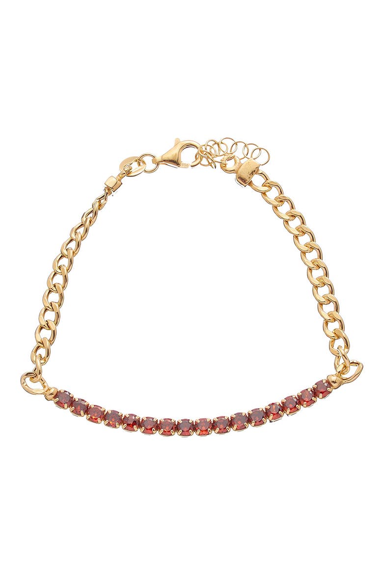 Cubic Zirconia Chain Bracelet, Main, color, YELLOW/ORANGE