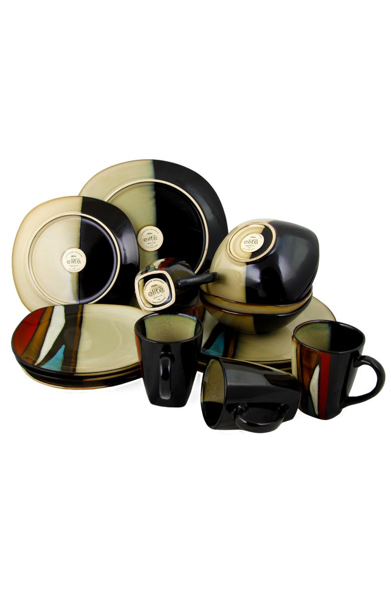 Gibson Elite Althea 16-Piece Stoneware Dinnerware Set,, Alternate, color, Beige