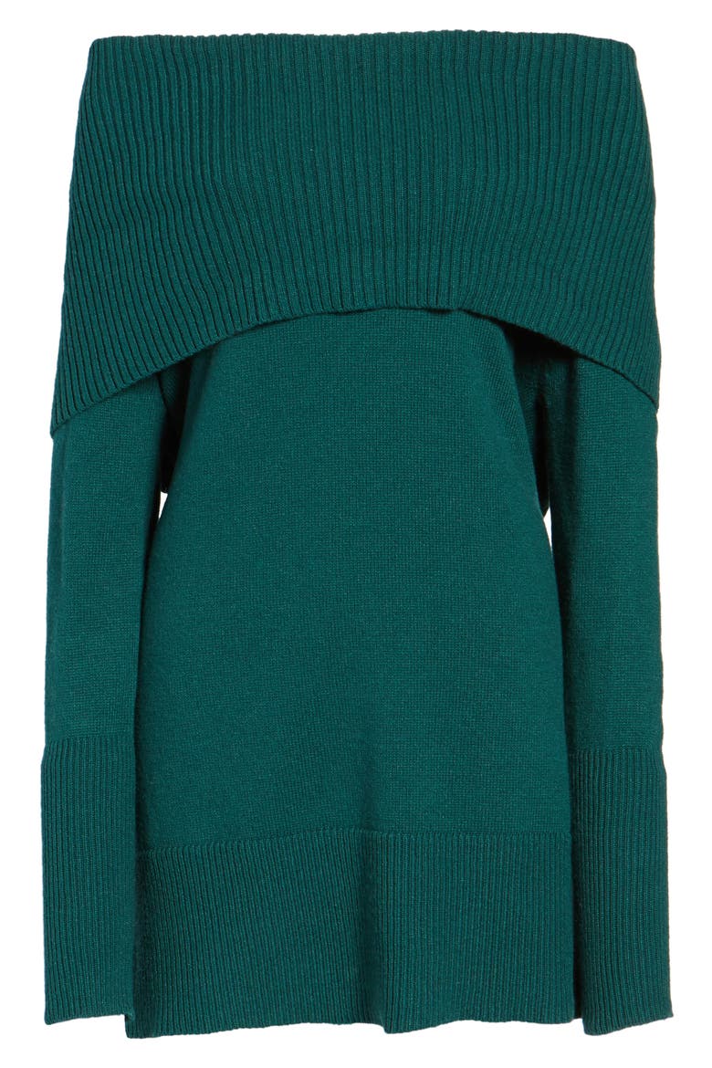 Convertible Neck Sweater, Alternate, color, GREEN PONDEROSA