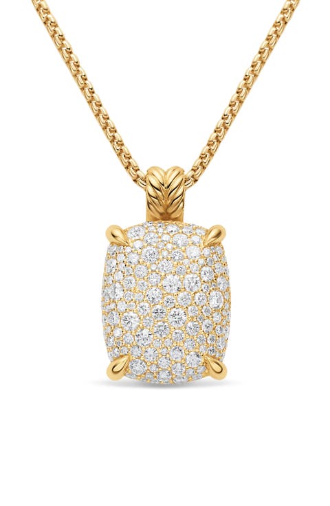 Chatelaine Elongated Pendant Necklace in 18K Gold with Diamonds