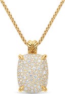 David Yurman Chatelaine Elongated Pendant Necklace in 18K Gold with Diamonds