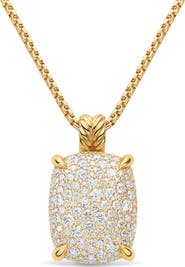 David Yurman Chatelaine Elongated Pendant Necklace in 18K Gold with Diamonds