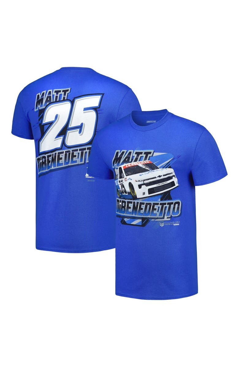 CHECKERED FLAG Men's Checkered Flag Sports Royal Matt DiBenedetto Two-Sided Blister T-Shirt, Main, color, Royal