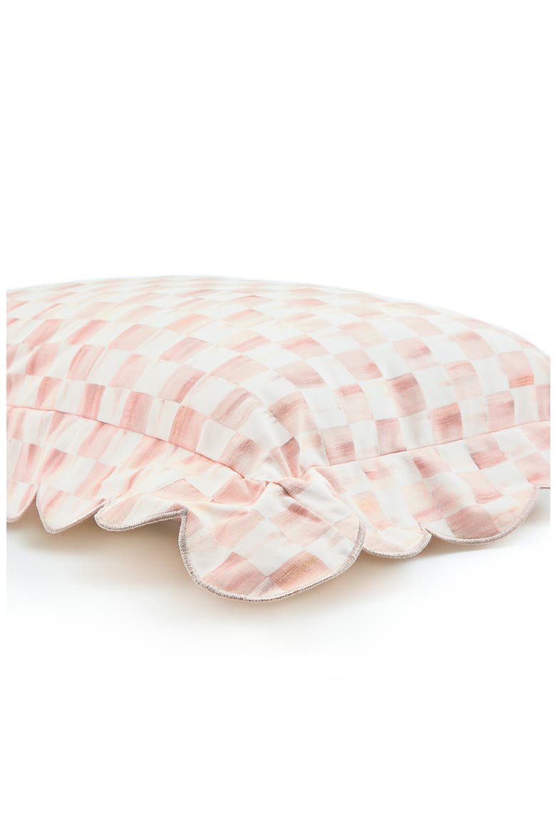 Rosy Check Reversible Scallop Lumbar Pillow, Alternate, color, ROSY