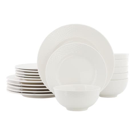 Fiona 18 Piece Stoneware Dinnerware Set in White