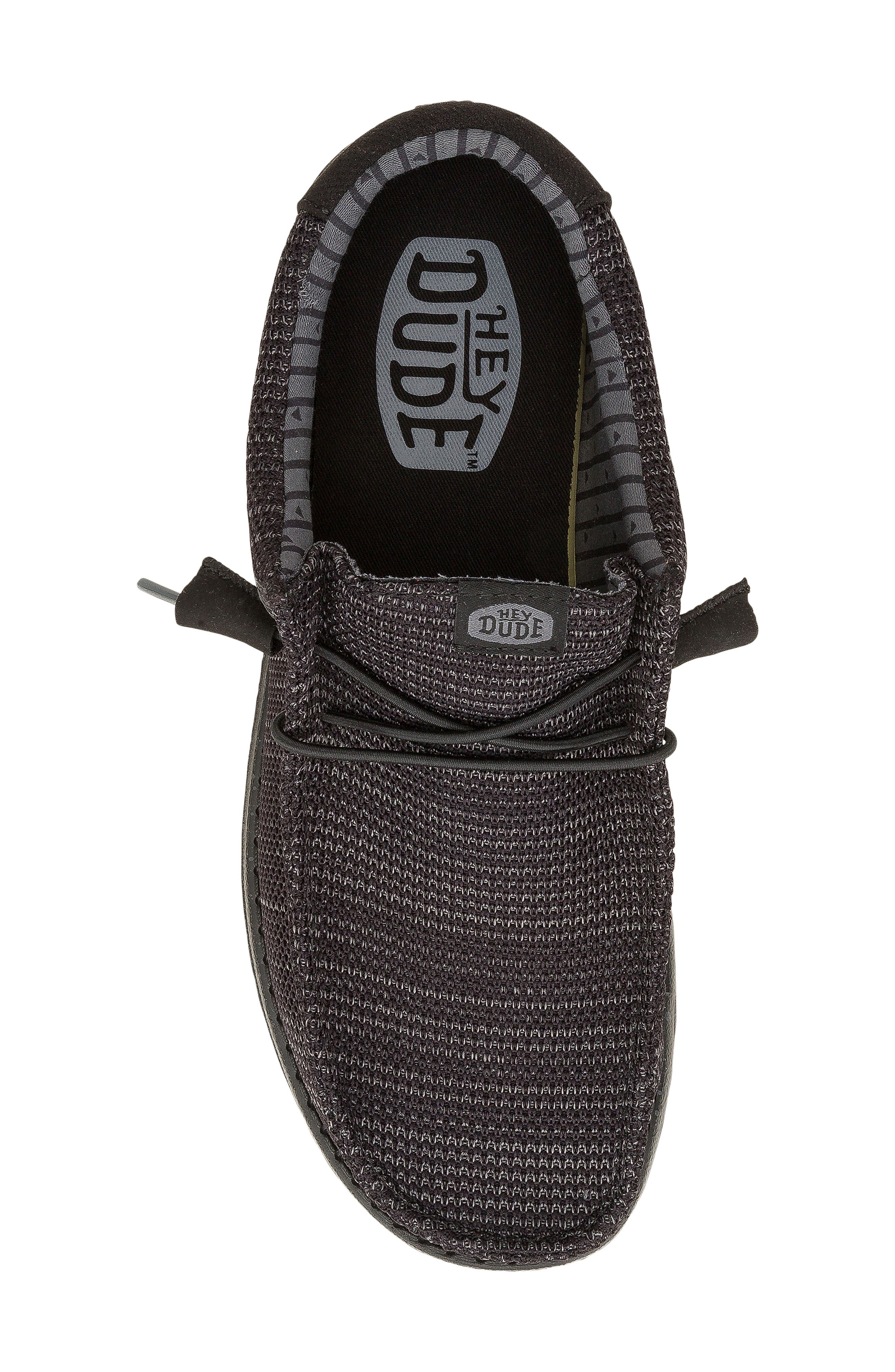 Hey Dude Wally Stretch Sox Slip-On, Alternate, color, Black/ Black