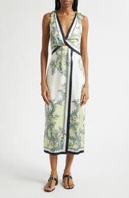 Veronica Beard Kaliza Print Sleeveless Maxi Dress