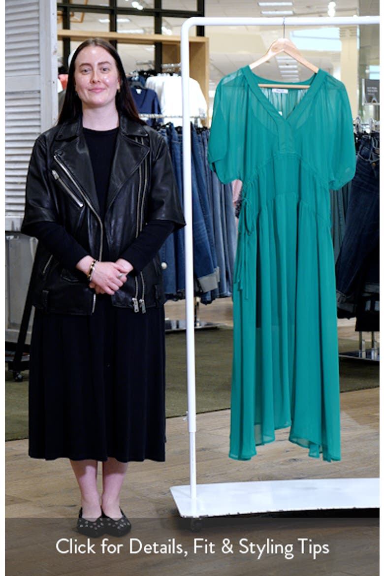 Sheer V-Neck Dolman Sleeve Maxi Dress video