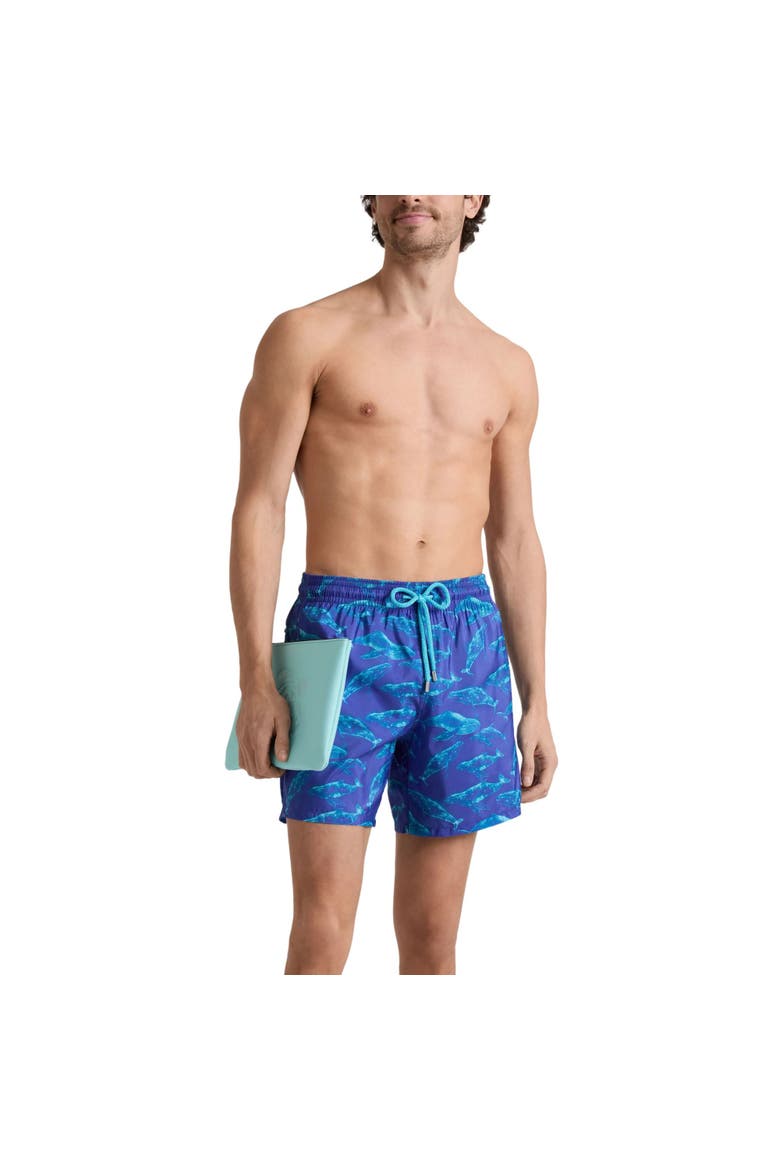 Men Ultra-light and packable Swim Shorts Sparkling Whales, Alternate, color, Versailles