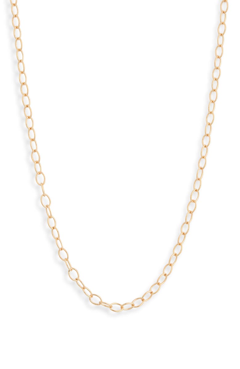 Anzie Flat Cable Chain Necklace, Main, color, Gold