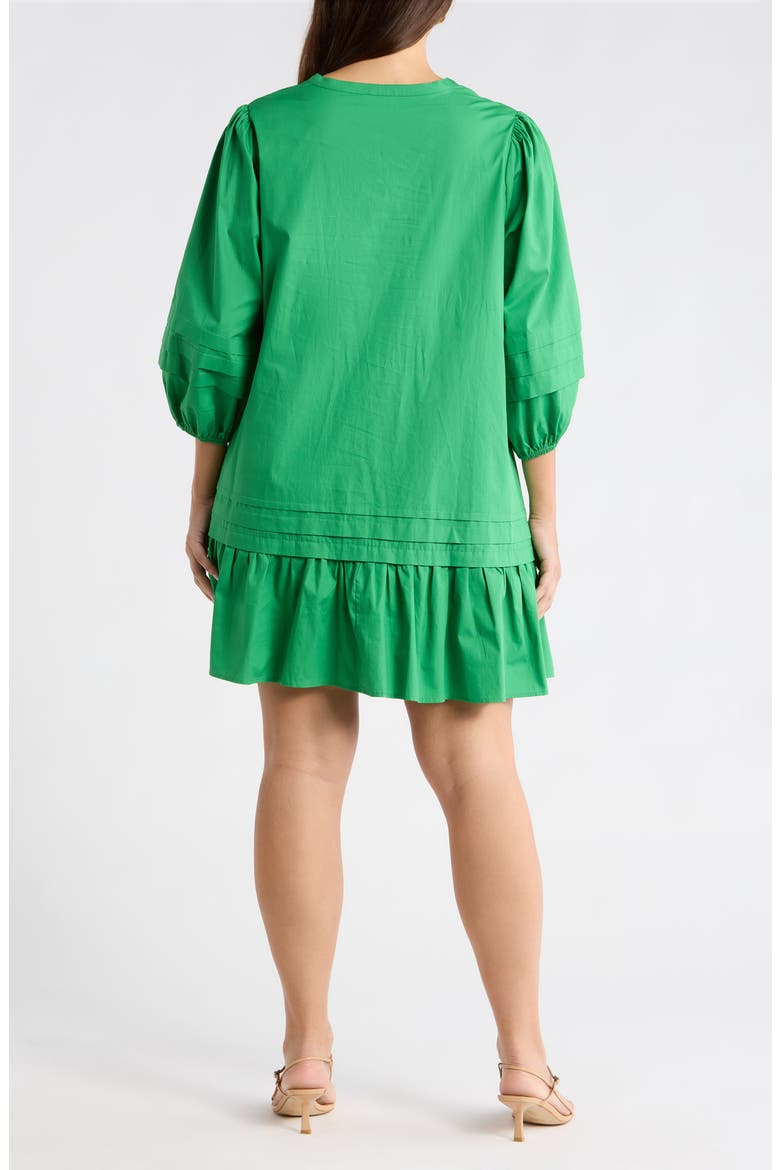 Velma Ruffle Cotton Shift Dress, Alternate, color, GREEN