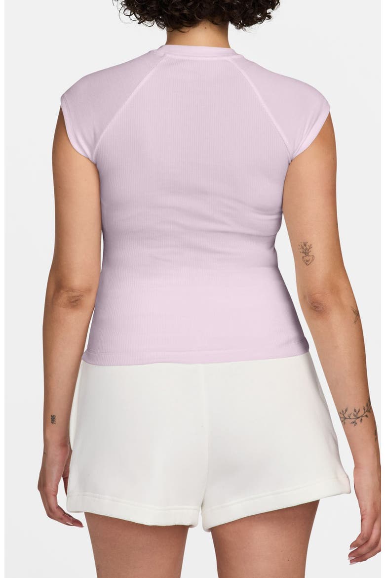 Chill Crop Rib T-Shirt, Alternate, color, LILAC/ WHITE