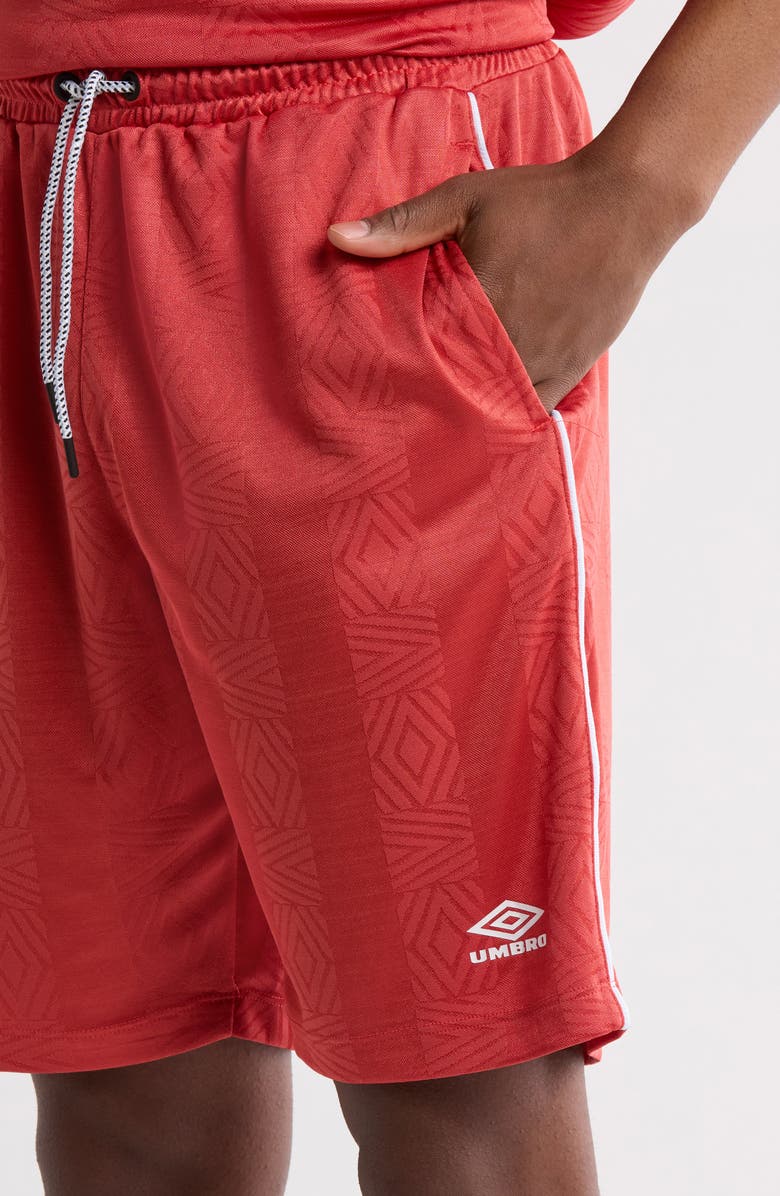 Umbro Jacquard Stripe Football Shorts, Alternate, color, Fire Whirl