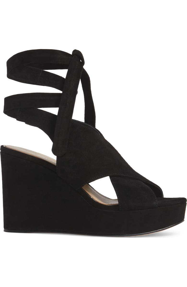 Etienne Aigner Dominica Suede Platform Wedge Sandal, Alternate, color,