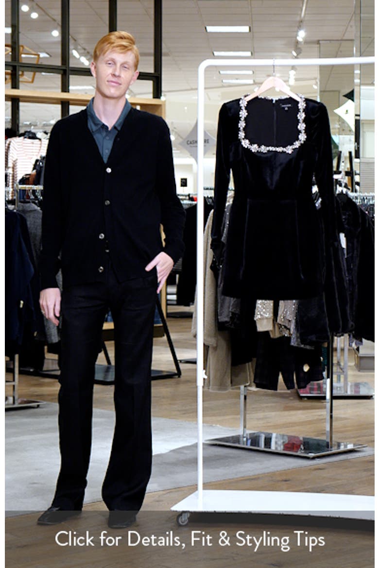 Kimberly Long Sleeve Embellished Velvet Minidress video