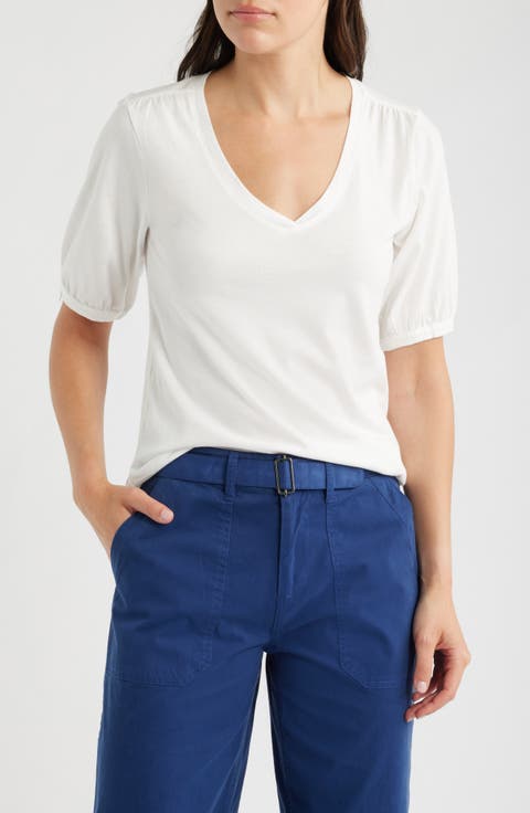 Puff Sleeve Cotton T-Shirt