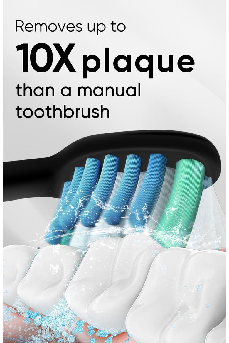 Rechargeable Sonic Electric Toothbrush for Adults, 6 Brush Heads, 5 Modes, Alternate, color, Black