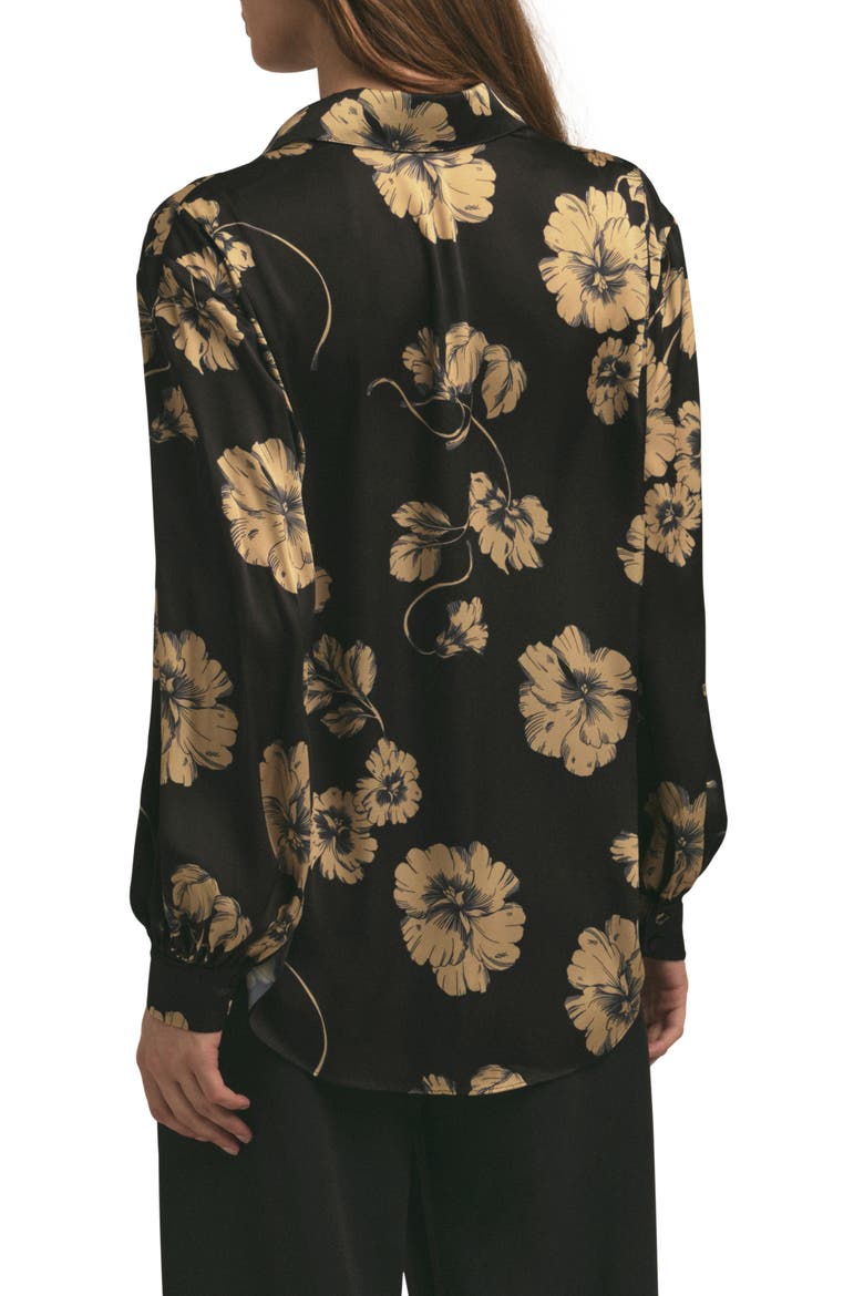 The Lanie Floral Oversize Button-Up Shirt, Alternate, color, NOIR FLEUR