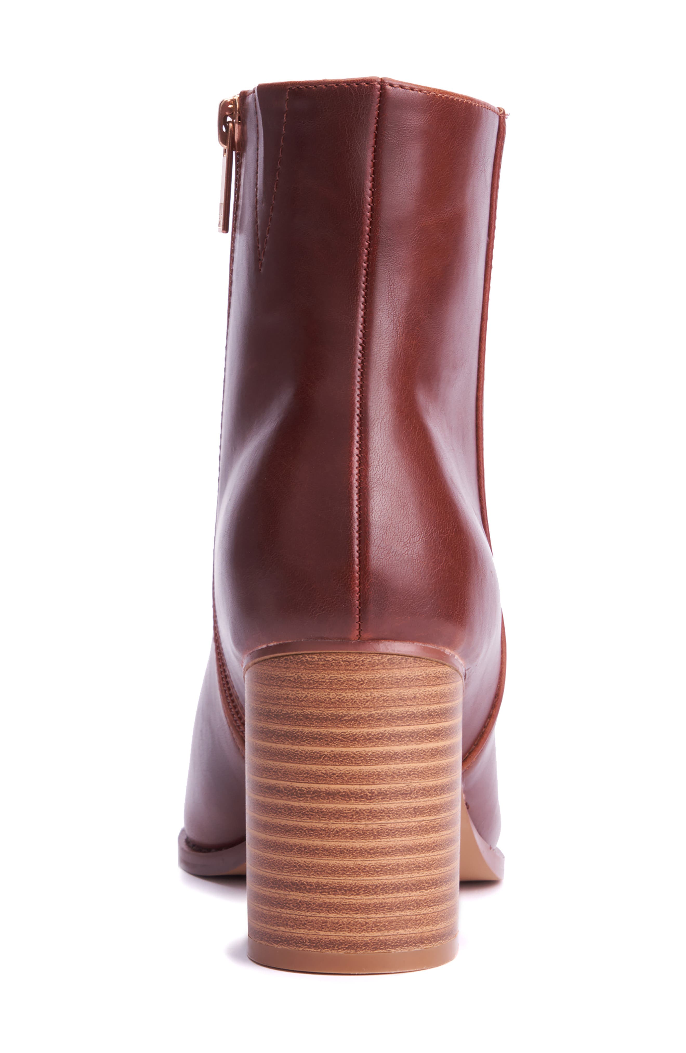 NEW YORK AND COMPANY Jadyn Side Zip Ankle Bootie, Alternate, color, Dark Cognac
