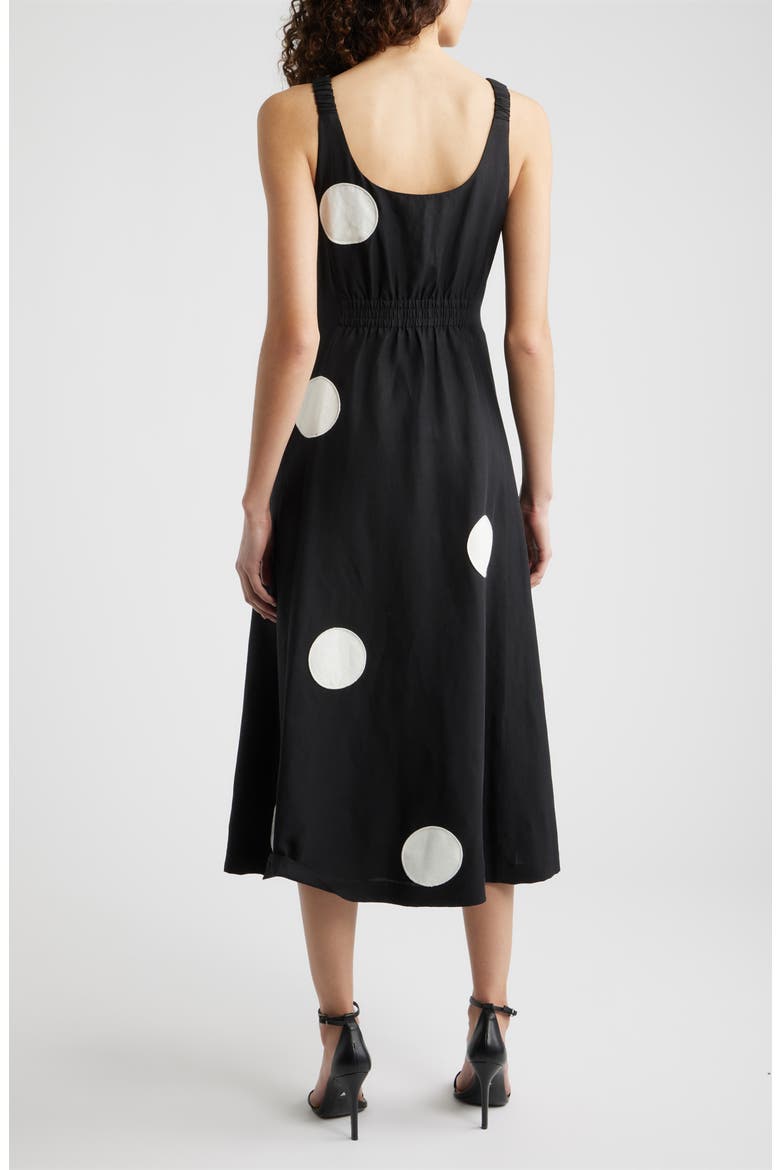 The Lucie Dot Midi Dress, Alternate, color, NOIR/ WHITE