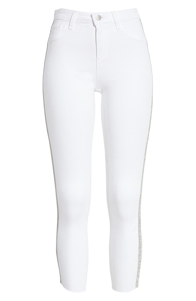 L'AGENCE Margot Crystal Side Stripe High Waist Skinny Jeans, Alternate, color, 