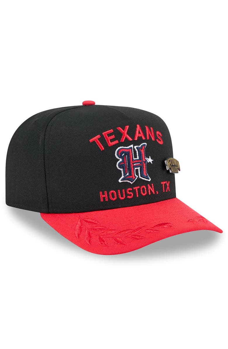 New Era Men's New Era Black/Red Houston Texans 2025 NFL Draft On Stage A-Frame 59FIFTY Fitted Hat, Alternate, color, 