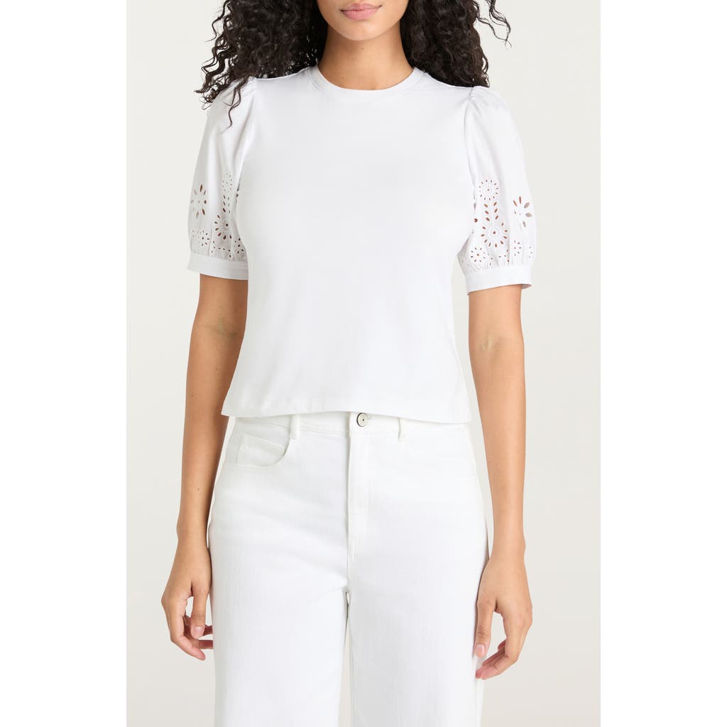 Cinq À Sept Embroidered Mazie Eyelet Coria Top In White