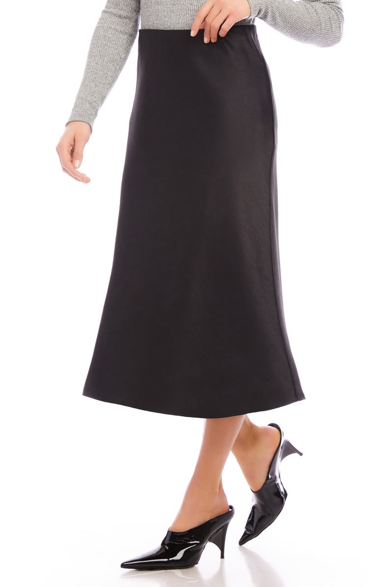 Karen Kane Bias Cut Satin Midi Skirt, Alternate, color, 