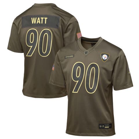 Youth Nike T.J. Watt Olive Pittsburgh Steelers 2025 Salute to Service Game Jersey