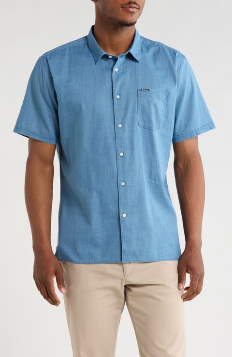 Pigment Dyed Cotton Button-Up Shirt