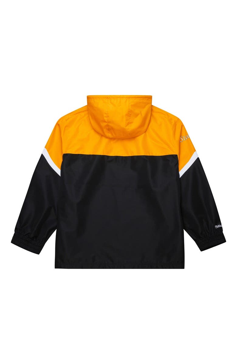 Mitchell & Ness Men's Mitchell & Ness Gold/Black Pittsburgh Steelers Tie Breaker Vintage Logo Lightweight Anorak Half-Zip Windbreaker, Alternate, color, Gold