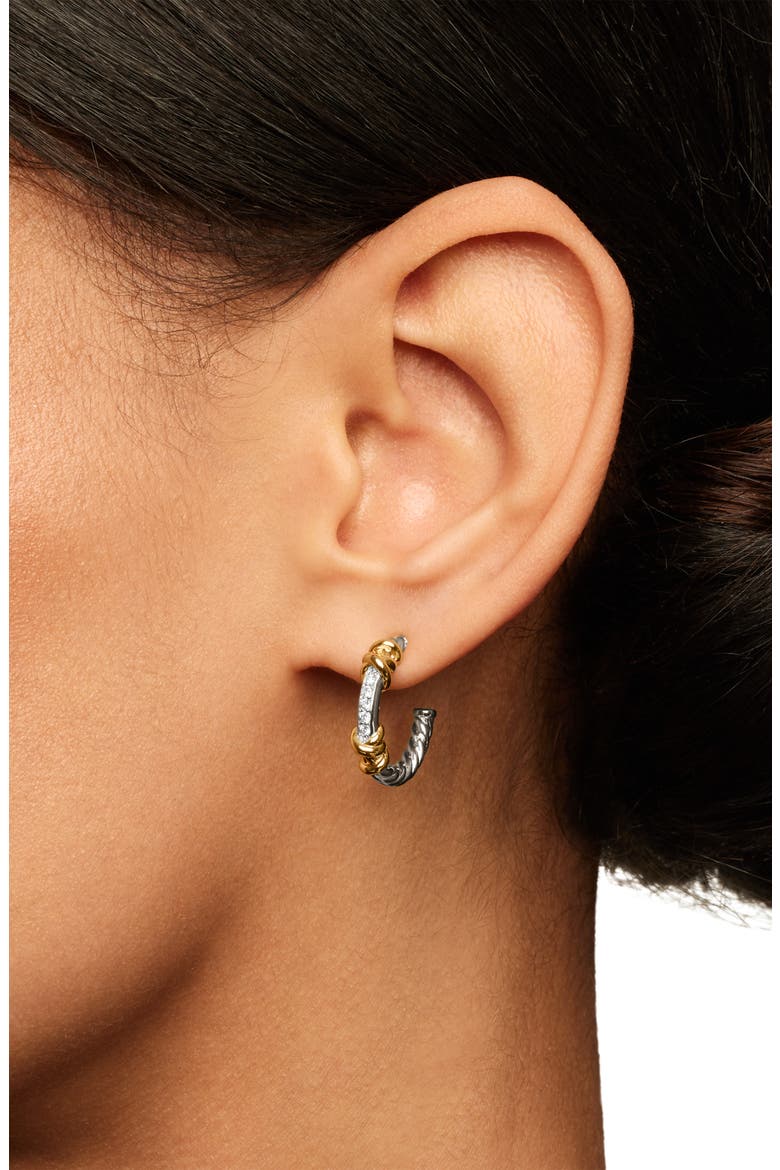 Petite Helena Hoop Earrings, Alternate, color, DIAMOND/ SILVER