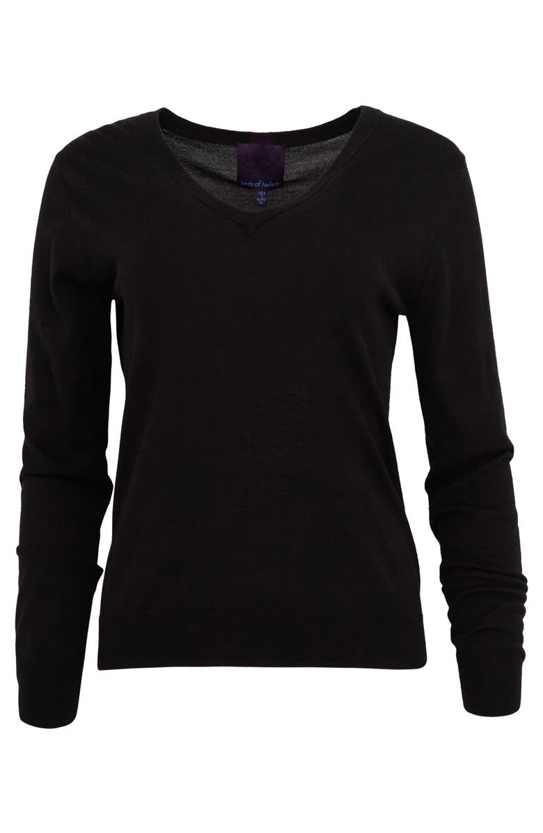 Lords of Harlech Sasha Cashmere Blend V-neck Sweater, Main, color, Black