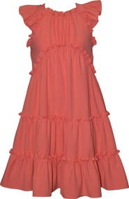 Iris & Ivy Kids' Tiered Flutter Sleeve Dress
