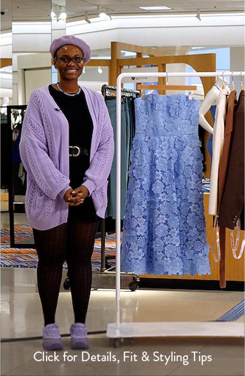 Florence 3D Floral Embroidered Fit & Flare Cocktail Dress, sales video thumbnail