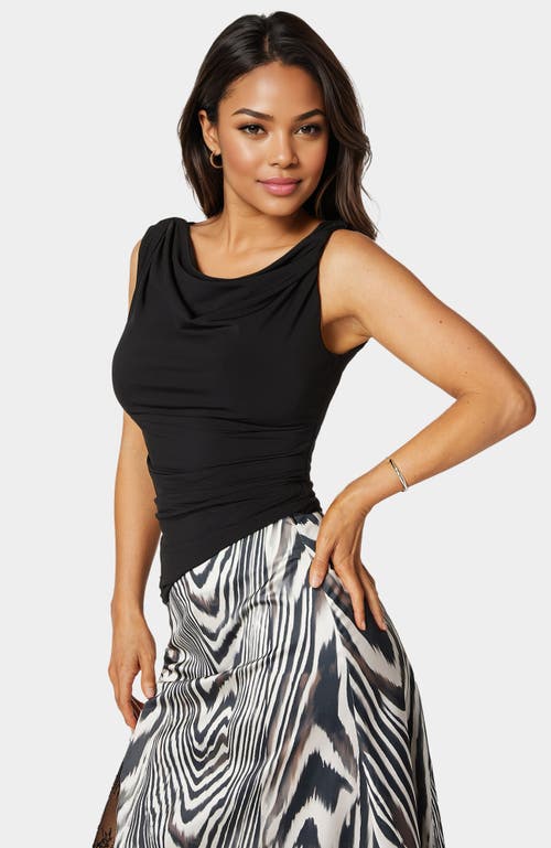 Bebe Drape Knit Top In Black