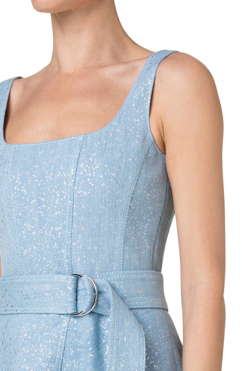 Akris punto Sparkle Cotton Stretch Denim Sundress, Alternate, color,