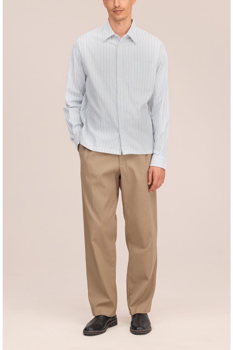 Deon Striped Organic Cotton Shirt, Alternate, color, BLUE STRIPE