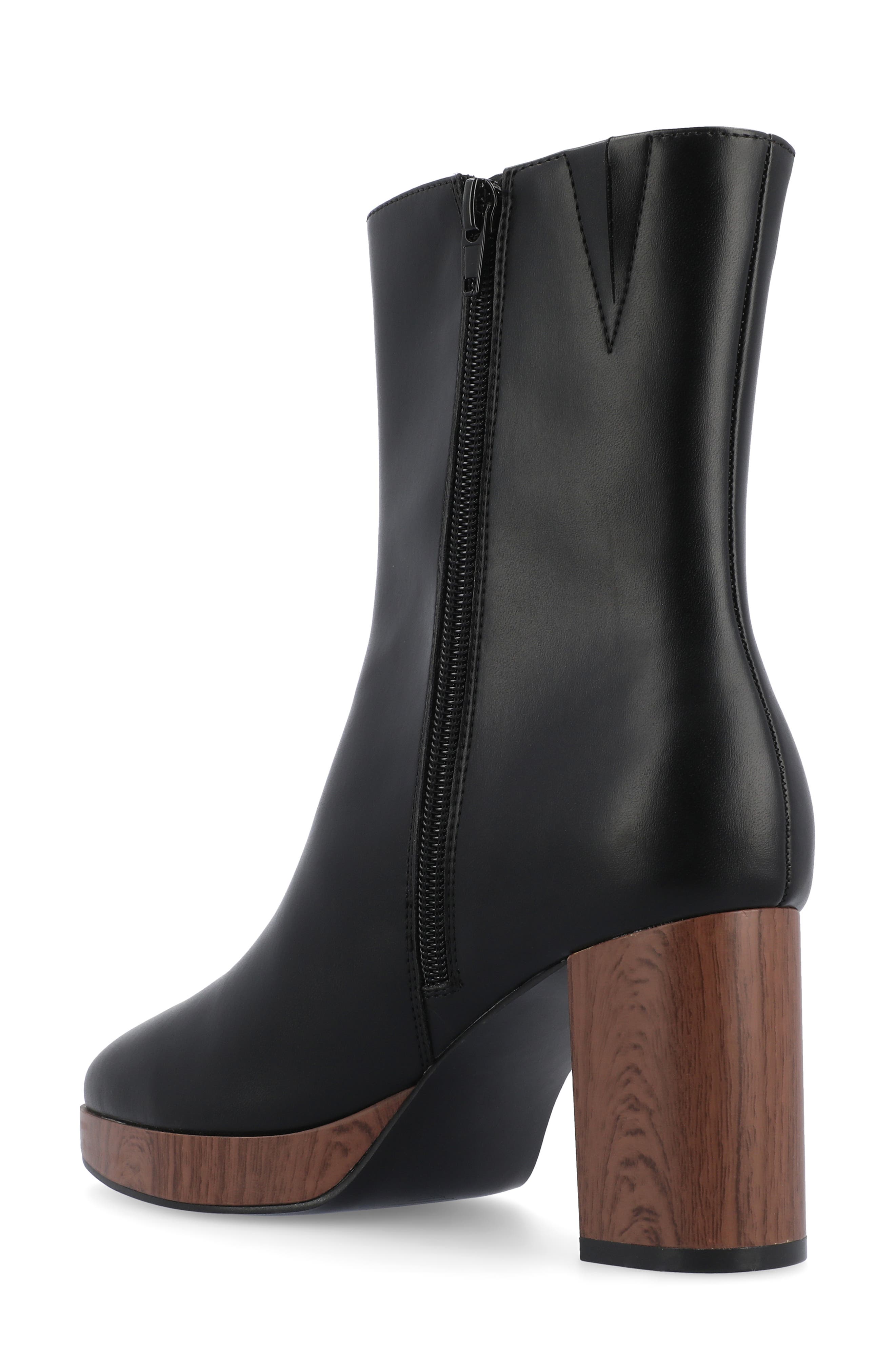 Journee Collection Romer Platform Bootie, Alternate, color, Black