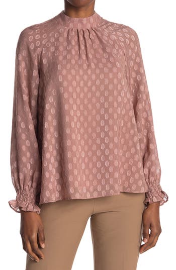 Dr2 By Daniel Rainn Daniel Rainn Long Sleeve Swiss Dot Blouse