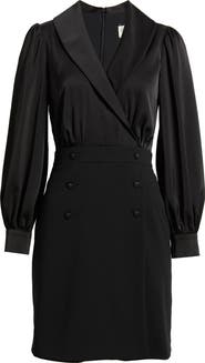 Eliza J Shawl Collar Balloon Sleeve Dress