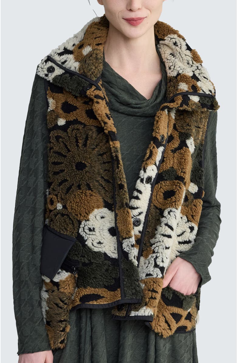 LUUKAA Eira Textured Vest, Main, color, Olive