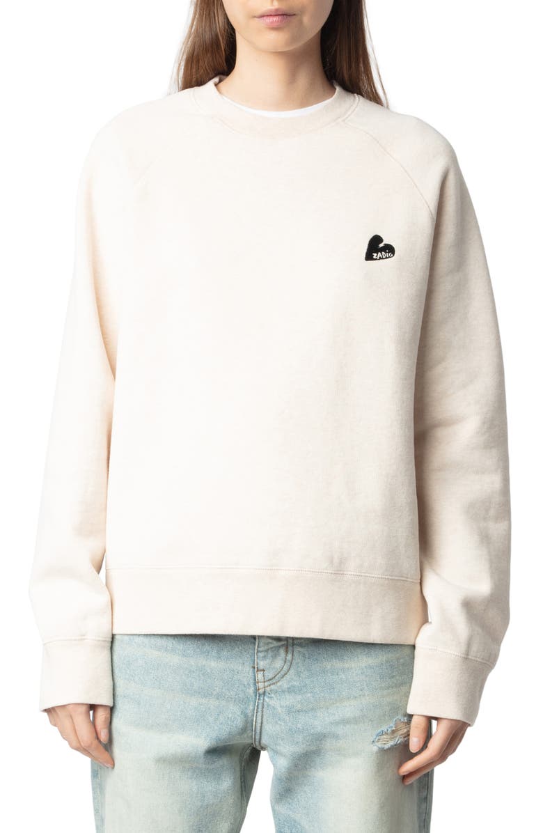 Zadig & Voltaire Upper Mo Heart Cotton Blend Sweatshirt, Main, color, 